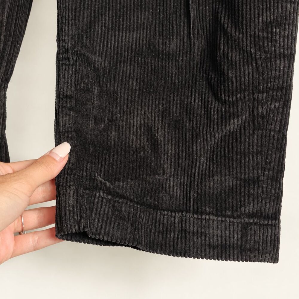 American Eagle Corduroy Pants M Tall NWT Black Pull On Drawstring Straight Leg - Picture 5 of 13